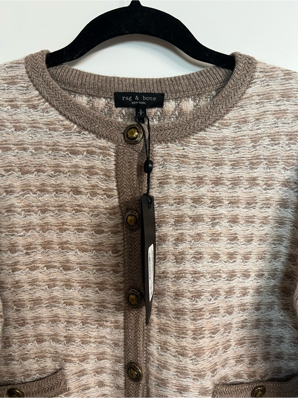 NWT Rag & Bone Robyn Cardigan Oatmeal Multi Size Small - Picture 5 of 7